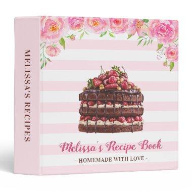 Personalized Bridal Recipe Invitations Food Dessert Book 3 Ring Binder