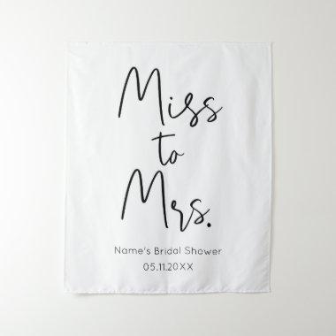 Personalized Bridal Shower Backdrop Miss To Mrs.