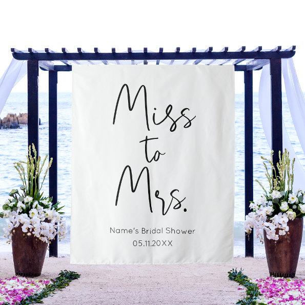 Personalized Bridal Shower Backdrop Miss To Mrs.