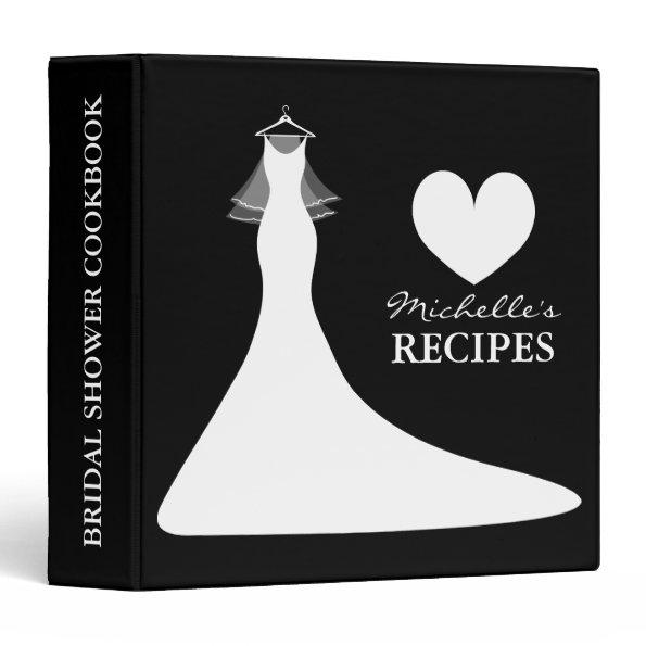 Personalized bridal shower cook book recipe binder