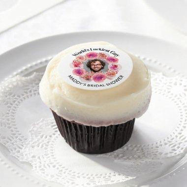 Personalized Bridal Shower Dessert Topper Fun Face Edible Frosting Rounds