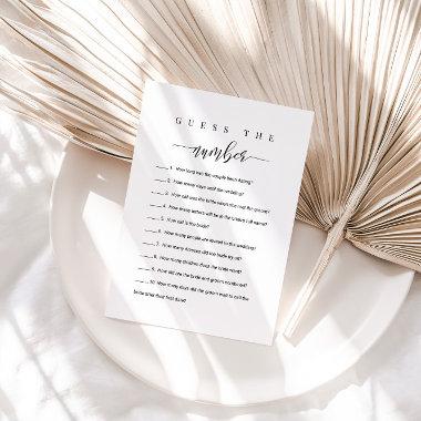 Personalized Bridal Shower Game - Guess the Number Invitations