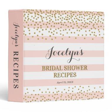 Personalized Bridal Shower Recipe Keepsake Book 3 Ring Binder