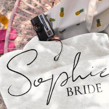 Personalized Bride Beach Towel