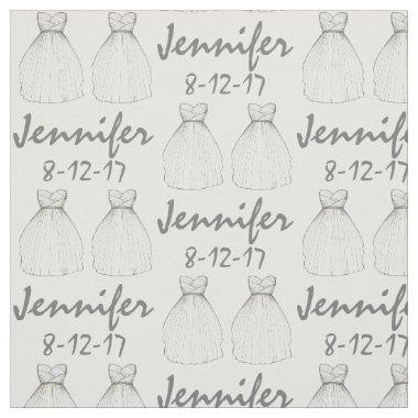 Personalized Bride Bridal Shower Wedding Gown Fabric