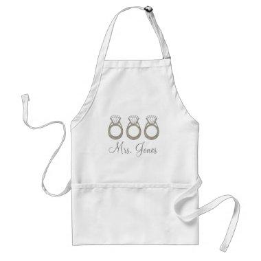 Personalized Bride Gift Wedding Diamond Ring Bling Adult Apron