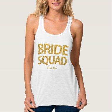 Personalized Bride Squad Golden Sequins Tank Top