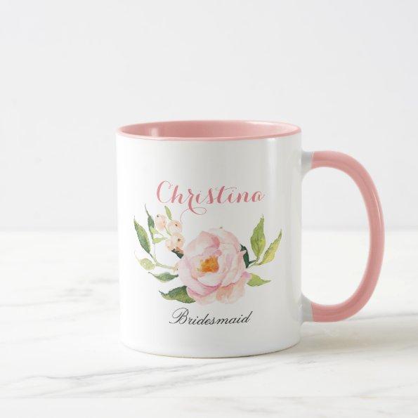 Personalized Bridesmaid Floral-2 Mug