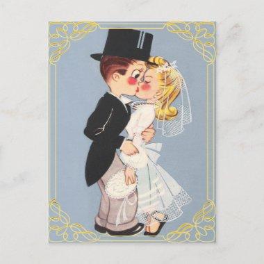 Personalized cartoon bride and groom invitation postInvitations