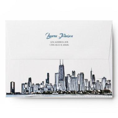 Personalized Chicago Skyline Envelope