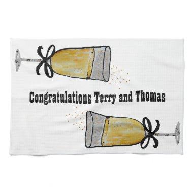 Personalized Congratulations Champagne Toast Towel