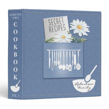 Personalized Cookbook for Recipes Jean & Daisy 3 Ring Binder