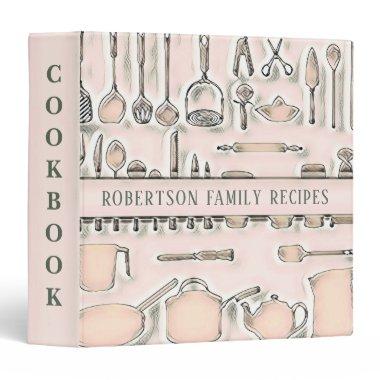 Personalized Cookbook for Recipes Vintage Classic 3 Ring Binder