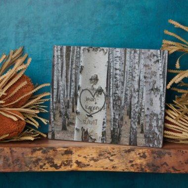 Personalized Country Rustic Carved Heart Plaque