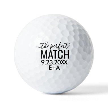 Personalized Custom Perfect Match Wedding Golf Balls