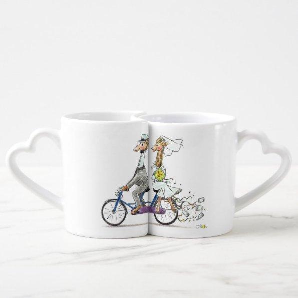 personalized cute wedding couple - giraffes coffee mug set