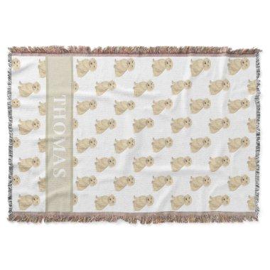 Personalized Dachshund (Long Haired, Cream Fawn) Throw Blanket