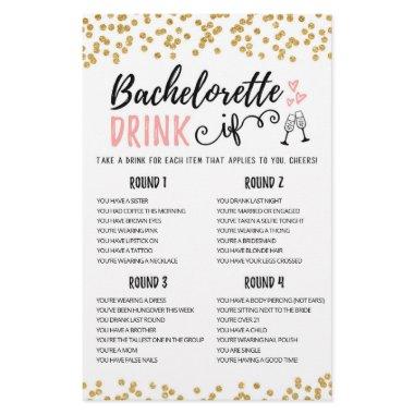 Personalized DRINK IF Bachelorette, Hen Party game