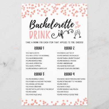 Personalized DRINK IF Bachelorette, Hen Party game