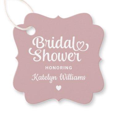 Personalized Dusty Rose Pink Wedding  Favor Tags