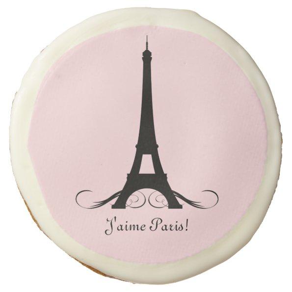 Personalized Eiffel Tower J'aime Paris! Sugar Cookie