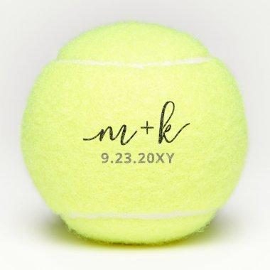 Personalized Elegant Modern Wedding Monogram Tennis Balls