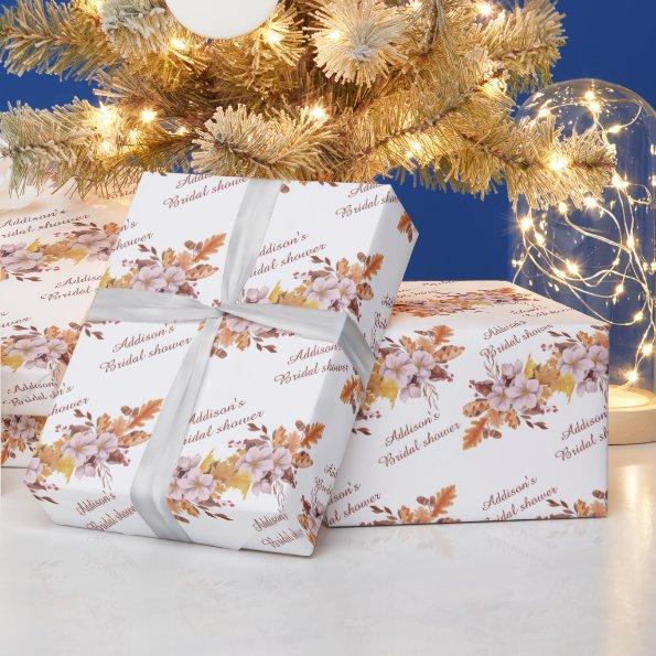 Personalized Fall Flower  Wrapping Paper