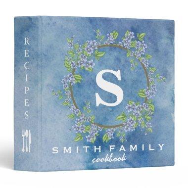 Personalized Family Monogram  Recipe 3 Ring Binder