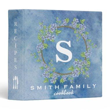 Personalized Family Monogram Bridal shower Recipe 3 Ring Binder