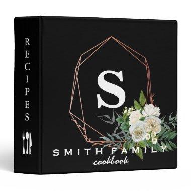 Personalized Family Monogram Bridal shower Recipe 3 Ring Binder