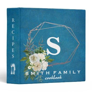 Personalized Family Monogram  Recipe 3 Ring Binder