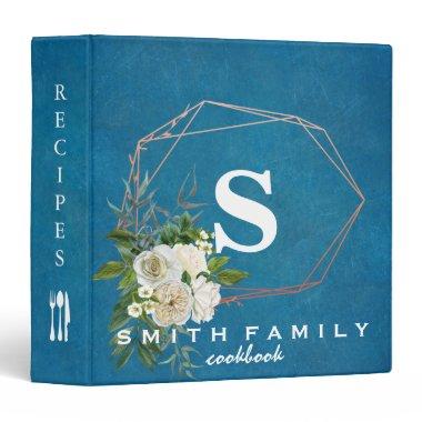 Personalized Family Monogram Bridal shower Recipe 3 Ring Binder