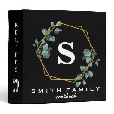 Personalized Family Monogram  Recipe 3 Ring Binder