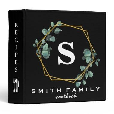 Personalized Family Monogram Bridal shower Recipe 3 Ring Binder