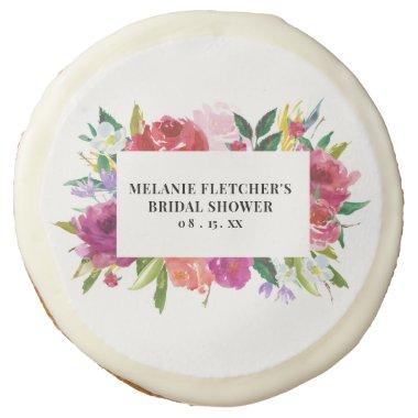 Personalized Floral Bridal Shower Sugar Cookie