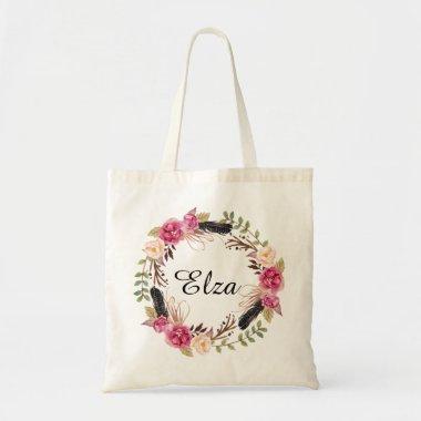 Personalized Floral Tote Bag Bridesmaid welcome