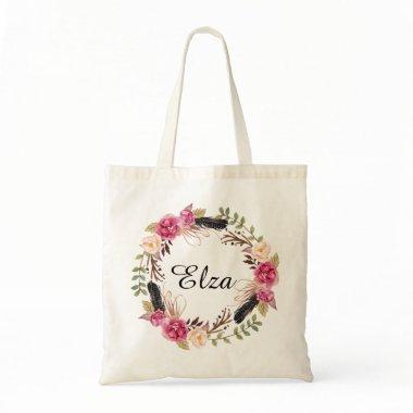 Personalized Floral Tote Bag Bridesmaid welcome