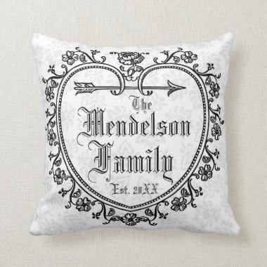 Personalized flourish monogrammed throw pillow