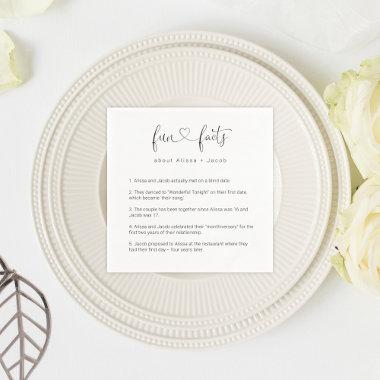 Personalized Fun Facts About the Couple Napkin