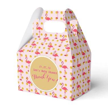 Personalized Gable Boxes Pink Gold Flamingo
