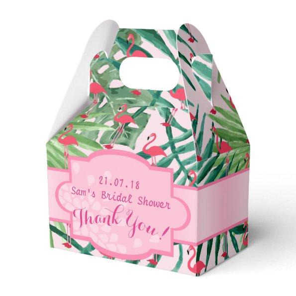 Personalized Gable Boxes Tropical Leaf Flamingos