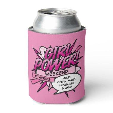 Personalized GIRL POWER Girls Weekend Pink Can Cooler
