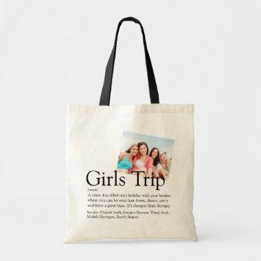 Personalized Girls Trip Definition Photo Tote Bag