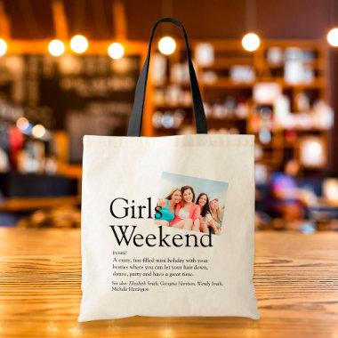 Personalized Girls Weekend Definition Photo Tote Bag