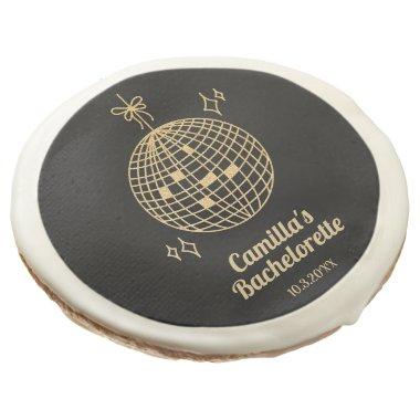 Personalized Gold Disco Bachelorette Party Favor Sugar Cookie