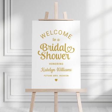 Personalized Gold Wedding Bridal Shower Welcome Foam Board