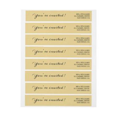 Personalized Gold Wrap Around Return Address Label