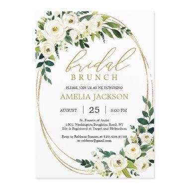Personalized greenery and gold bridal brunch