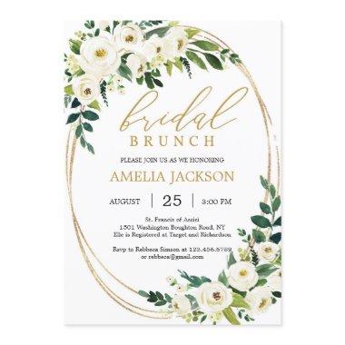 Personalized greenery and gold bridal brunch Invitations