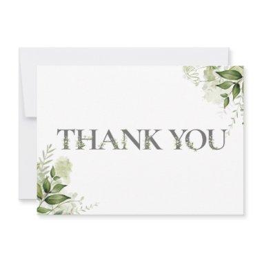 Personalized Greenery Floral Typography Thank You